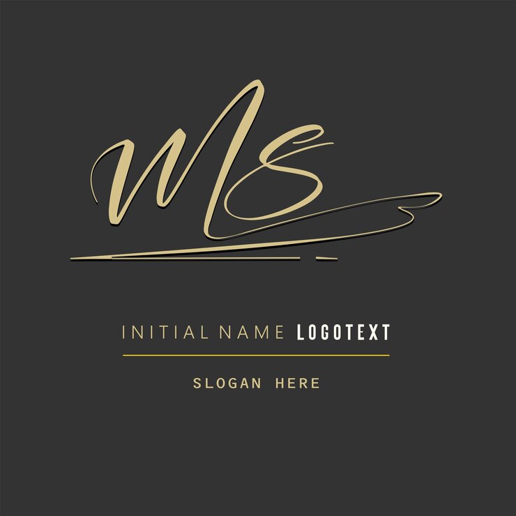 Wektor ręcznie narysowane litery ms projekt logo rysunek pędzla ms projekt logo luksusowy projekt logo początkowy