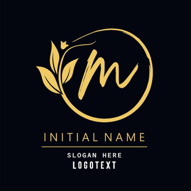 ręcznie narysowane m litery projekt logo pędzel m litery projekt logo luksusowe inicjały m projekt logo