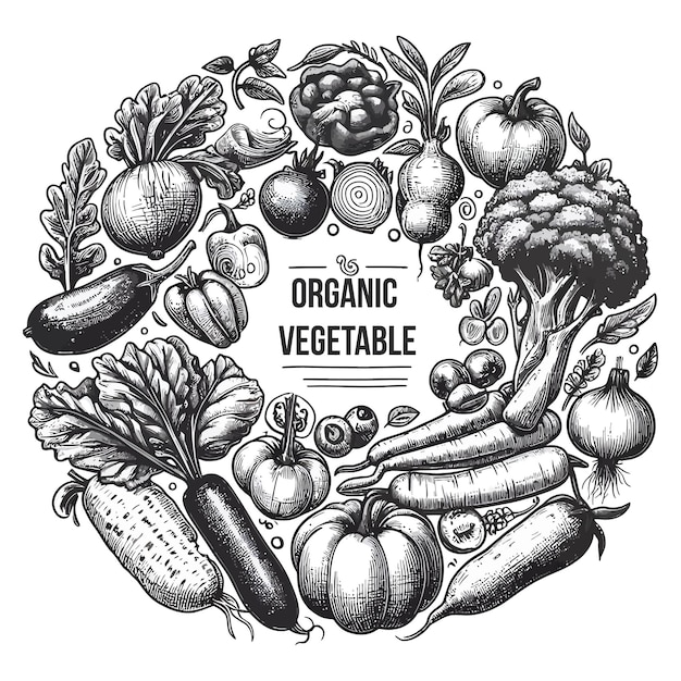 Plik wektorowy ręcznie narysowane menu z ekologicznymi warzywami