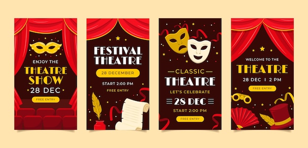 Ręcznie narysowane sztuki teatralne na Instagramie