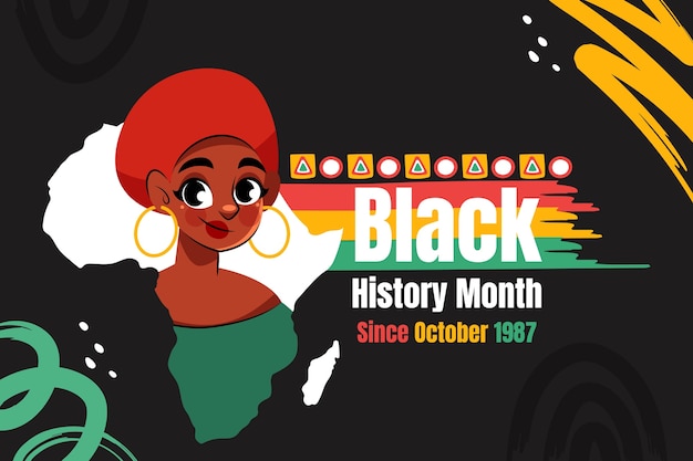 Plik wektorowy ręcznie narysowane tło na świętowanie miesiąca czarnej historii