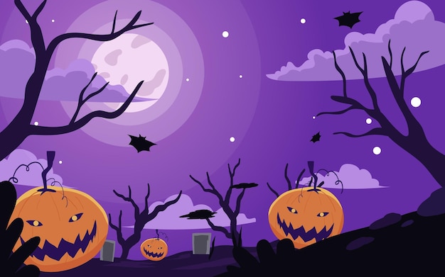ręcznie narysowane wektorowe płaskie tło halloween