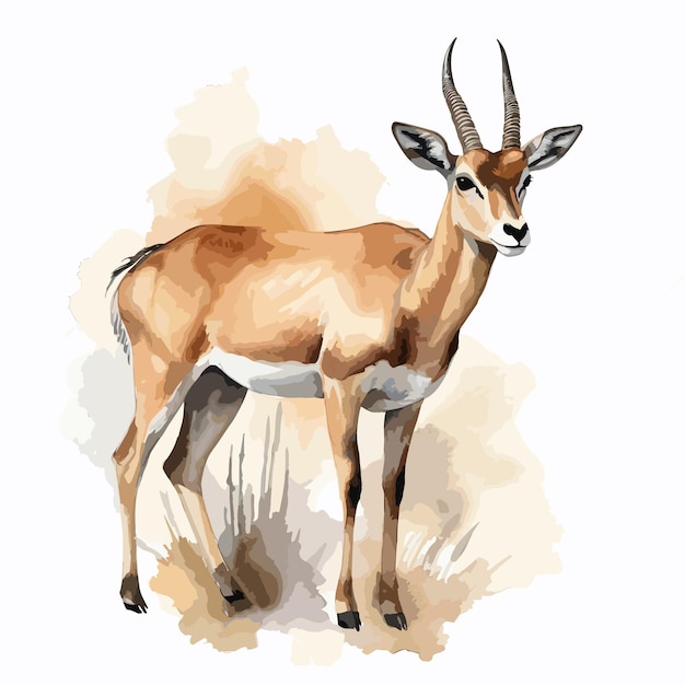 Plik wektorowy ręcznie narysowany akwarel jelenia urocze zwierzę na białym tle