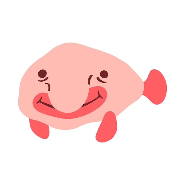 Ręcznie narysowany Blobfish Element.