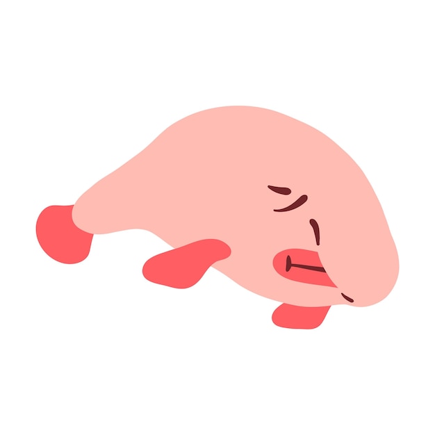 Ręcznie narysowany Blobfish Element.