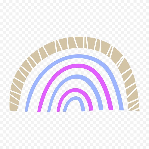 Ręcznie narysowany element tęczy Boho tęcza ręcznie narysowana ilustracja