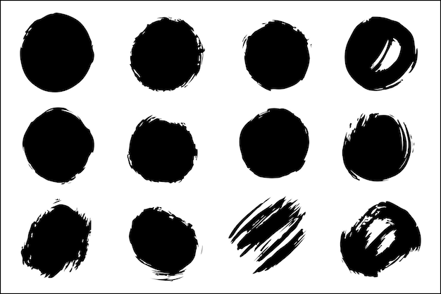 Ręcznie narysowany Grunge Ink Brush Stroke Vector Pack