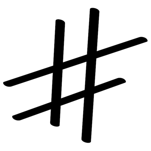 Ręcznie narysowany hashtag lub symbol znaku numerycznego