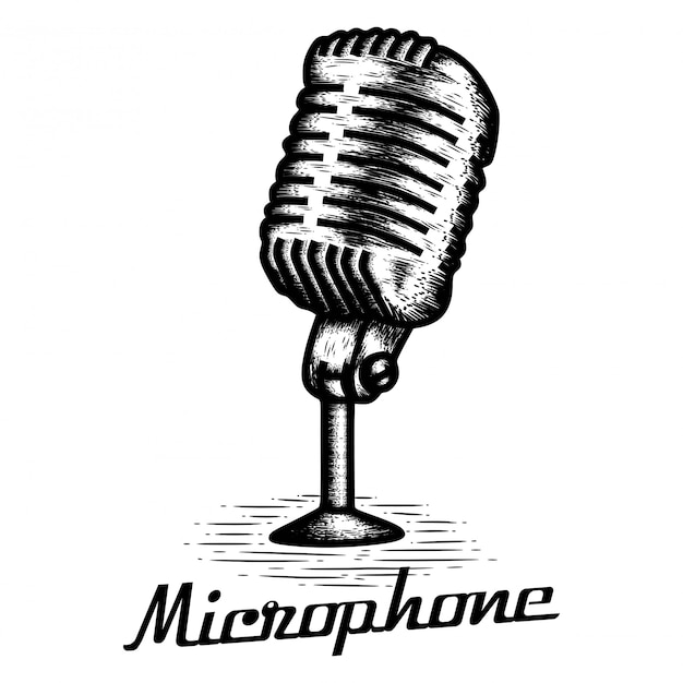 Ręcznie narysowany mikrofon