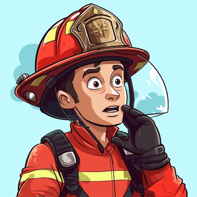 Ręcznie Narysowany Plakat Ilustracji Kreskówki Strażaka Lub Szablon Na Międzynarodowy Dzień Strażaków