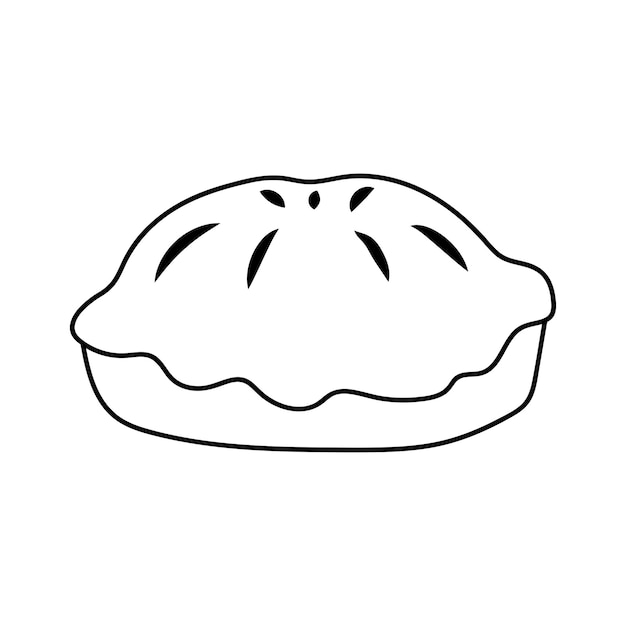 Ręcznie Narysowany Rysunek Dziecięcy Rysunek Rysunkowy Ilustracja Wektorowa Ikona Ciasta Izolowana Na Białym Tle