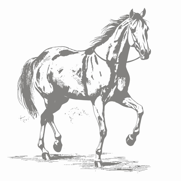 Plik wektorowy ręcznie narysowany rysunek konia