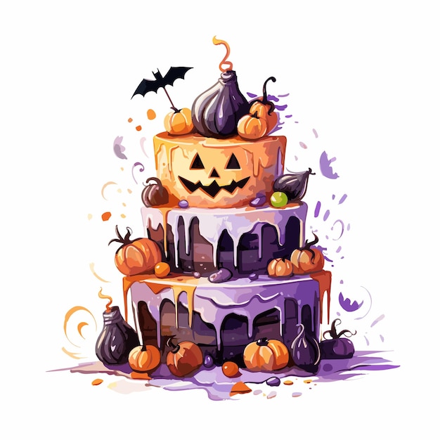 Ręcznie Narysowany Tort Halloweenowy