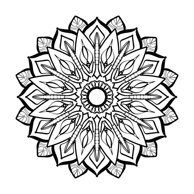 Ręcznie rysowana dekoracja mandali w etnicznym orientalnym ornamentie doodle