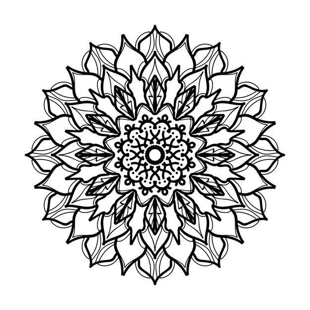 Ręcznie rysowana dekoracja mandali w etnicznym orientalnym ornamentie doodle