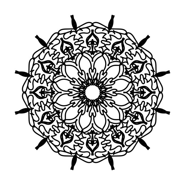 Ręcznie rysowana dekoracja mandali w etnicznym orientalnym ornamentie doodle