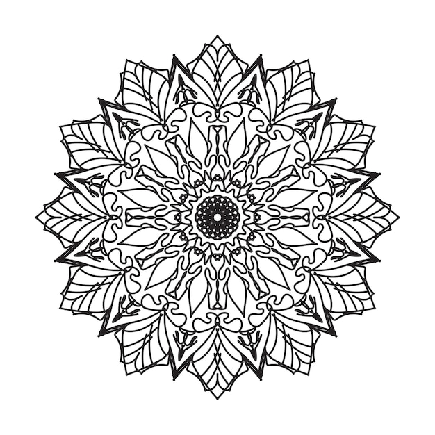 Ręcznie rysowana dekoracja mandali w etnicznym orientalnym ornamentie doodle