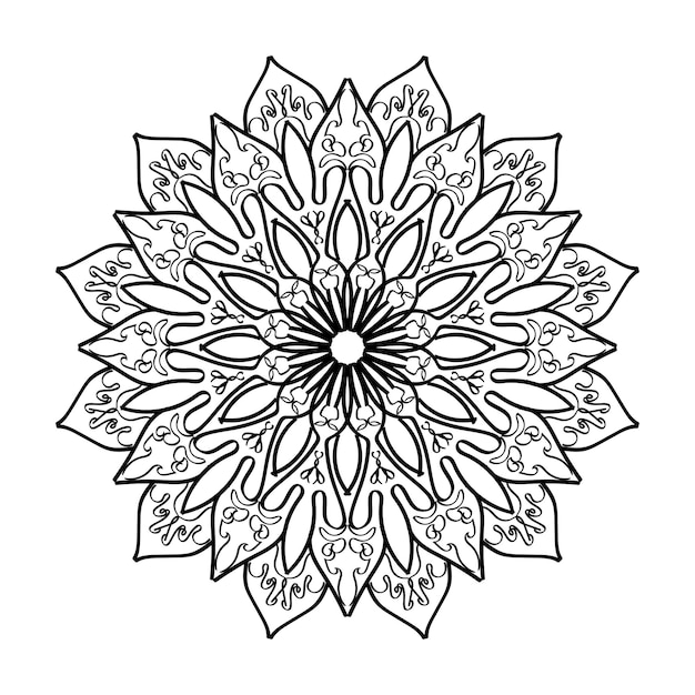 Ręcznie rysowana dekoracja mandali w etnicznym orientalnym ornamentie doodle