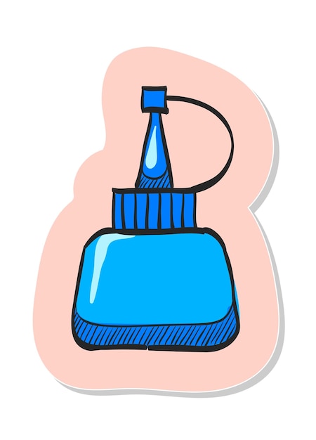 Plik wektorowy ręcznie rysowana ikona butelki ketchupu w ilustracji wektorowych stylu naklejki