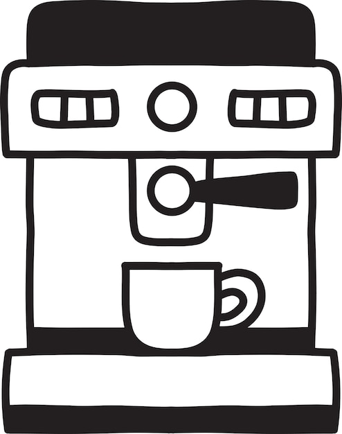 Ręcznie rysowana ilustracja ekspresu do kawy