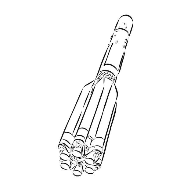 Ręcznie Rysowana Ilustracja Geometrycznego Promu Kosmicznego Projekt W Stylu Sztuki Kropki Z Grawerowanymi Elementami Szkic Na Białym Tle Na Tle Vintage Wystrzelenie Rakiety Kosmicznej Koncepcja Uruchomienia Wydania Itp