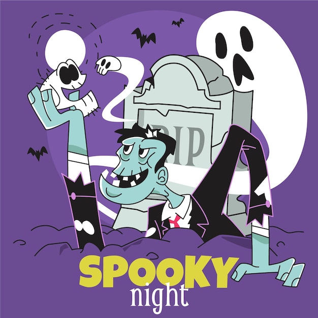 Ręcznie rysowana ilustracja halloween