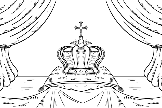 Ręcznie rysowana ilustracja rysunku korony
