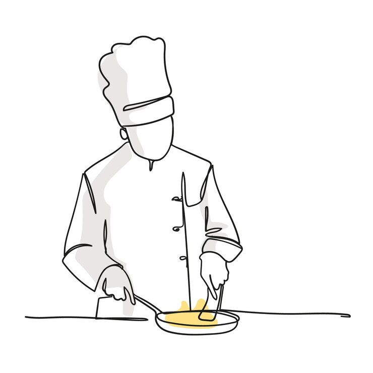 Wektor ręcznie rysowana ilustracja rysunku szefa kuchni