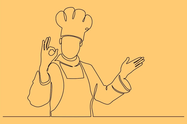 Plik wektorowy ręcznie rysowana ilustracja rysunku szefa kuchni