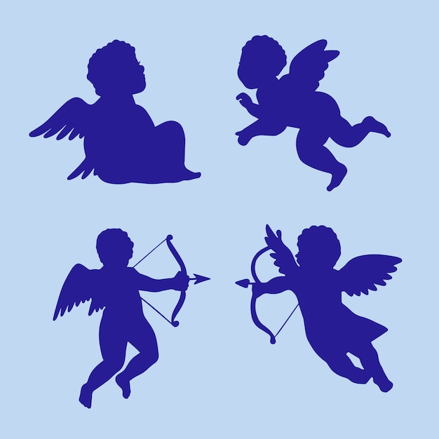 Plik wektorowy ręcznie rysowana ilustracja sylwetki aniołka