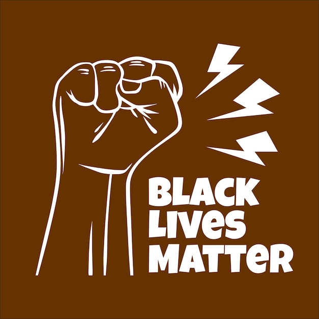 Ręcznie Rysowana Ilustracja Szkicu Linii Dla Wektora Projektu Motywu Black Lives Matter