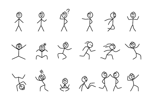 Ręcznie rysowana kolekcja stickman