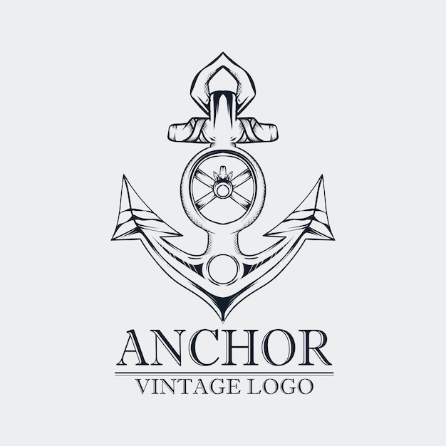 Ręcznie Rysowana Kotwica Vintage Logo