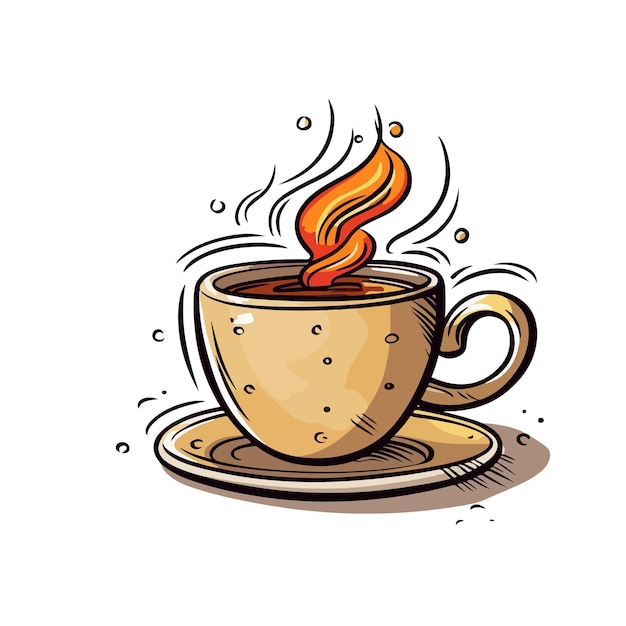 Plik wektorowy ręcznie rysowana kreskówka kawa na białym tle ręcznie rysowane ilustracja kreskówka