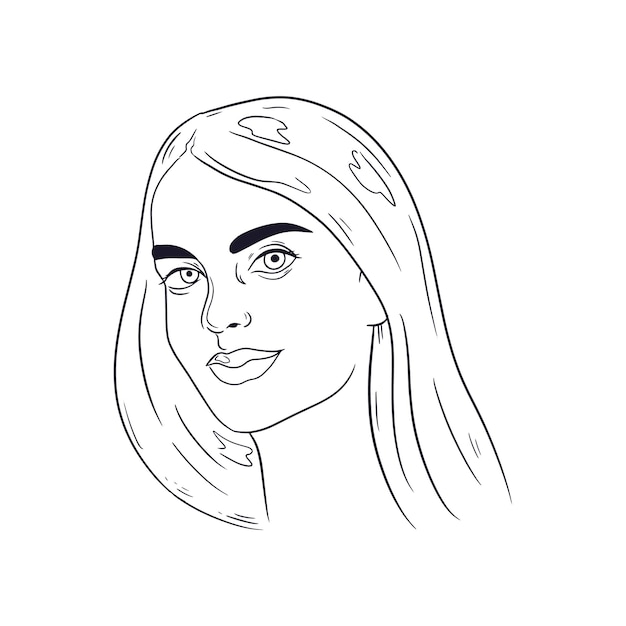 Ręcznie rysowana twarz rysunek ilustracja