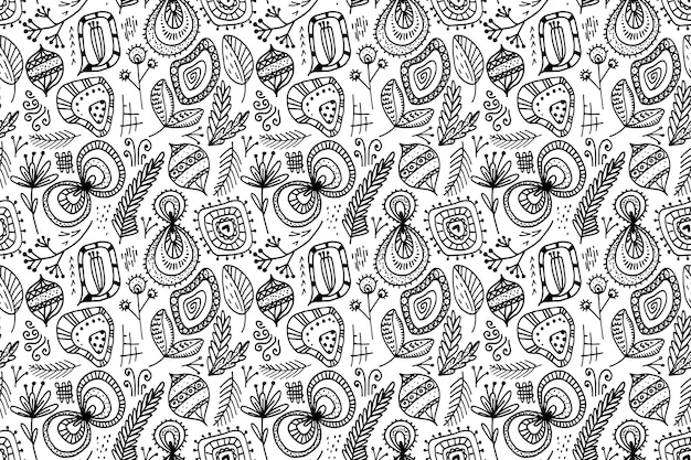 Ręcznie rysowane abstrakcyjny wzór doodle