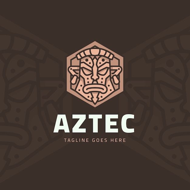 Plik wektorowy ręcznie rysowane azteckie logo