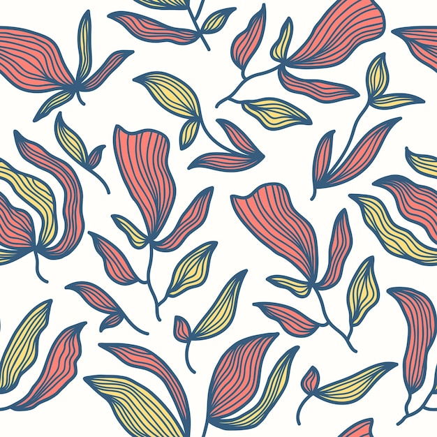 Ręcznie Rysowane Bezszwowe Kwiatowy Wzór Z Motywem Kwiatowym W Stylu Vintage Na Modną Tapetę Papier Pakowy Tło Tkanina Odzież Tekstylna I Projekt Karty