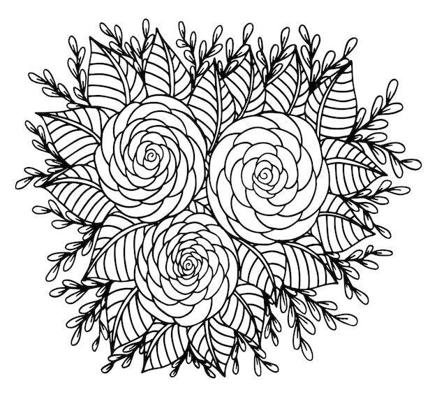 Ręcznie rysowane doodle kwiatowy ilustracja
