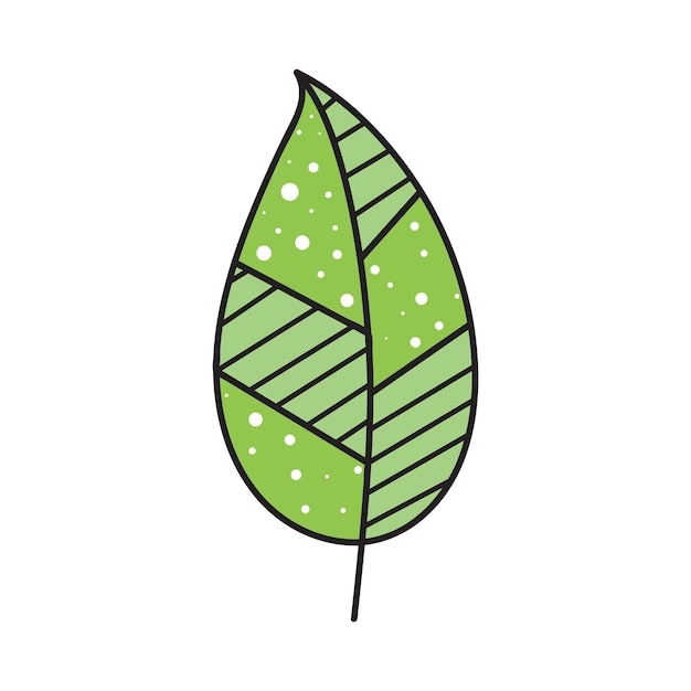 Ręcznie rysowane doodle monstera tropikalny liść ikona na białym tle ilustracji wektorowych kolekcja symboli lasów deszczowych Element szkicu kreskówki