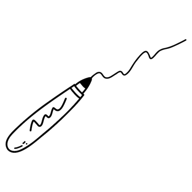 Plik wektorowy ręcznie rysowane doodle narzędzie do pisania ikona wektor szkic ilustracji czarny kontur pióra lub markera przybory szkolne lub biurowe do druku, kolorowanki dla dzieci projektowanie logo