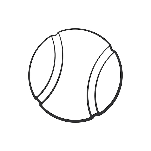 Ręcznie Rysowane Doodle Piłki Tenisowej Sprzęt Sportowy Szkic Kreskówki Ilustracja Wektorowa