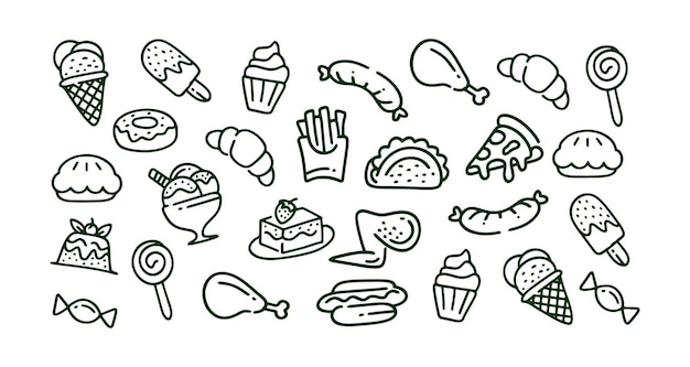 Plik wektorowy ręcznie rysowane doodle żywności