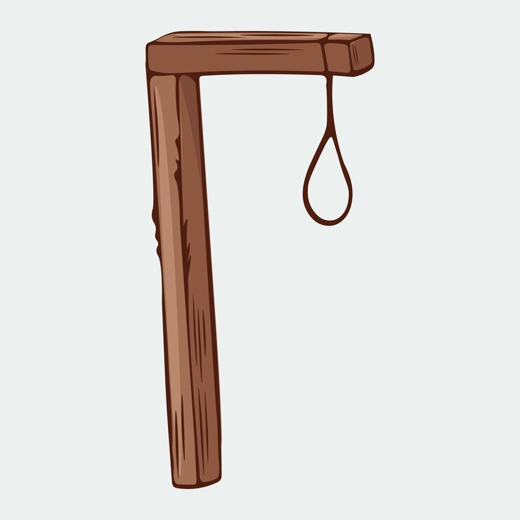 Wektor ręcznie rysowane drewniane szubienice z ilustracji wektorowych pętli doodle