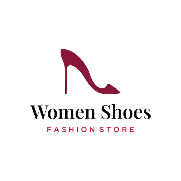 Ręcznie rysowane eleganckie i luksusowe buty damskie na wysokim obcasie kreatywne projektowanie logo Szablon dla sklepu obuwniczego dla kobiet biznesu moda uroda