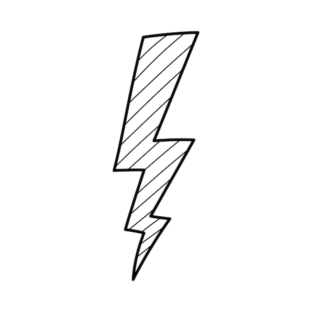 Plik wektorowy ręcznie rysowane elektryczny element oświetleniowy w paski komiks doodle styl szkicu thunderbolt dla flash