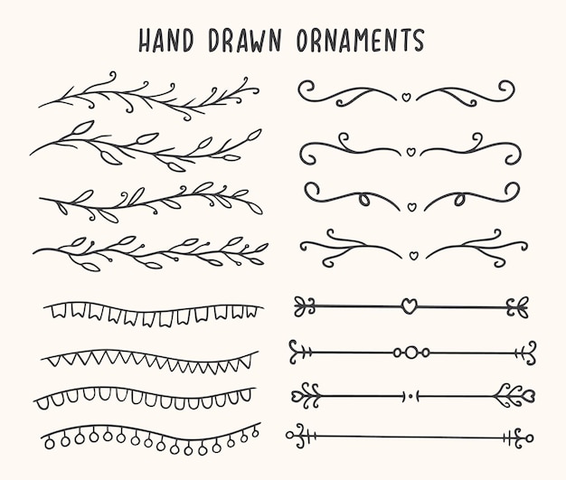 Ręcznie Rysowane Element Ozdoby