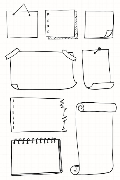 Plik wektorowy ręcznie rysowane elementy papieru wektor zestaw