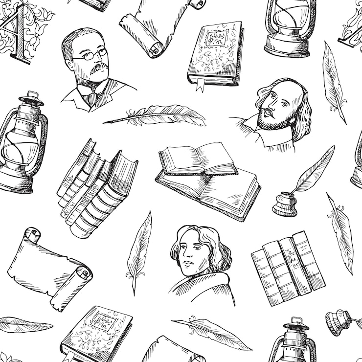 Wektor ręcznie rysowane elementy teatru wzór lub ilustracji