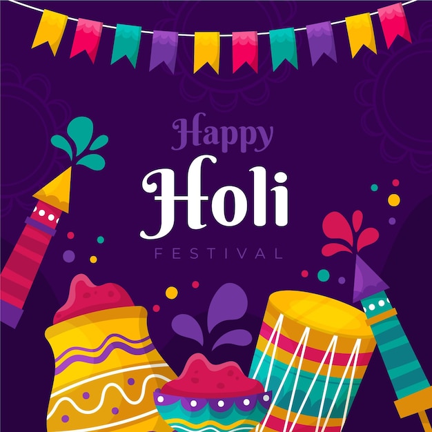 Ręcznie rysowane festiwal holi